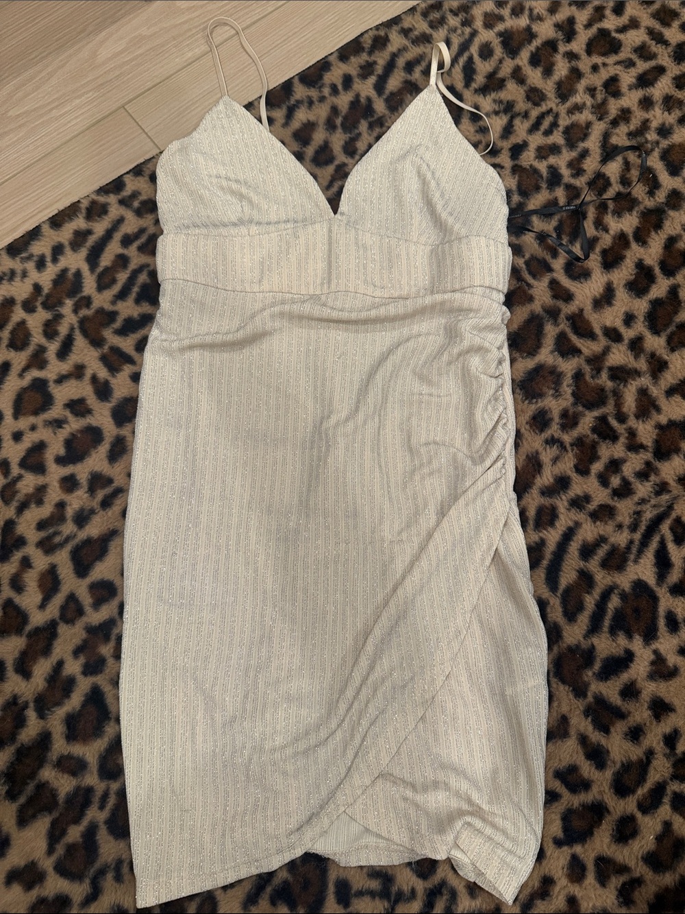 Forever 21 Cream Spaghetti-Strap Wrap Midi Dress